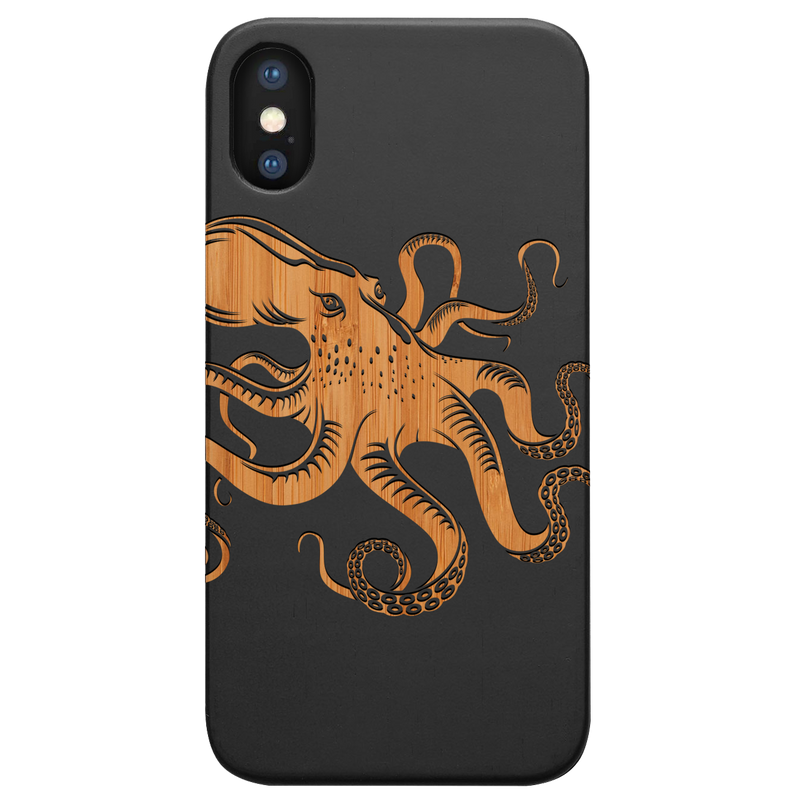 Octopus - Engraved Wood Phone Case