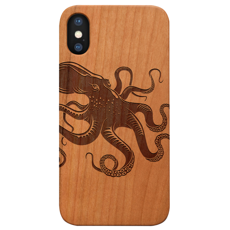 Octopus - Engraved Wood Phone Case