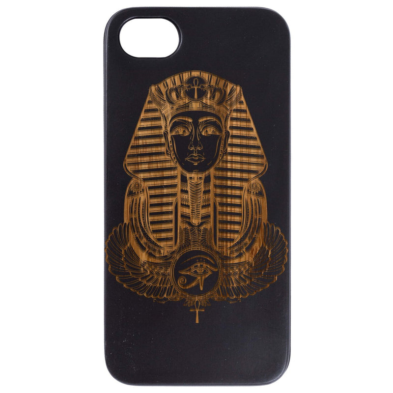 Pharaoh Head - Engraved Wood Phone Case