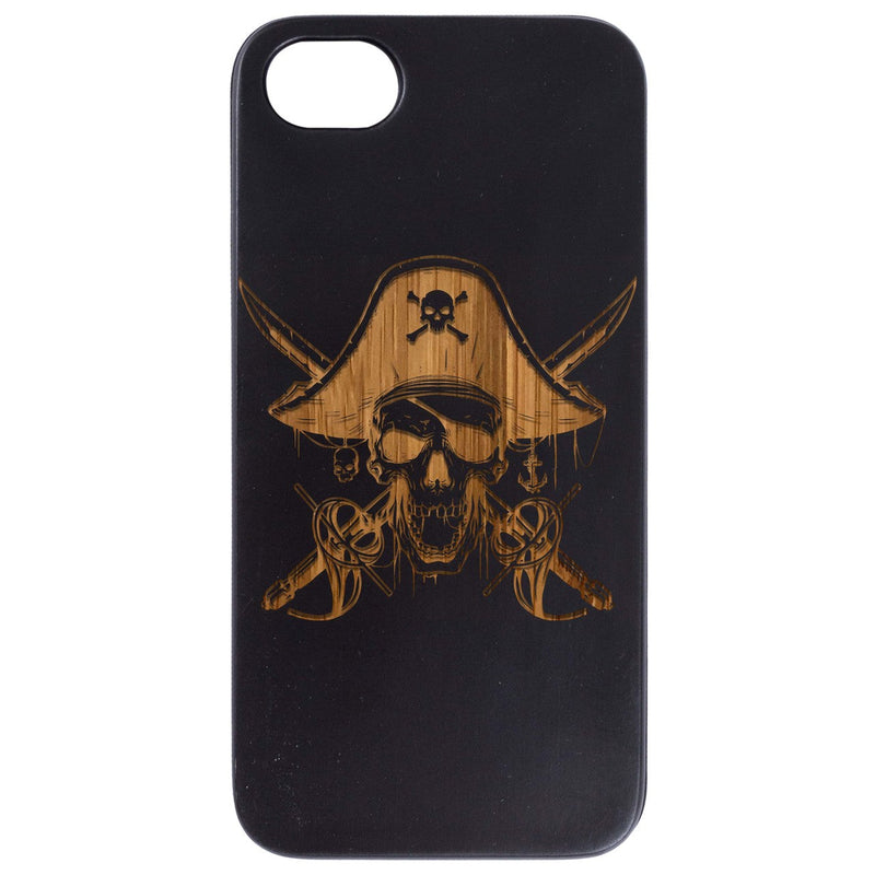 Pirate Skull - Engraved Wood Phone Case