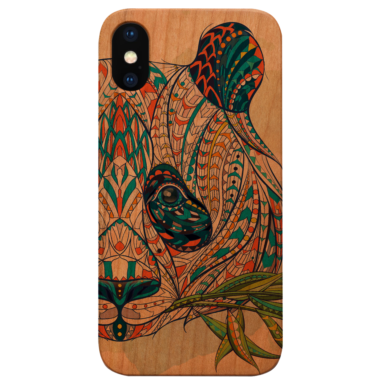 Panda Head - UV Color Printed Wood Phone Case