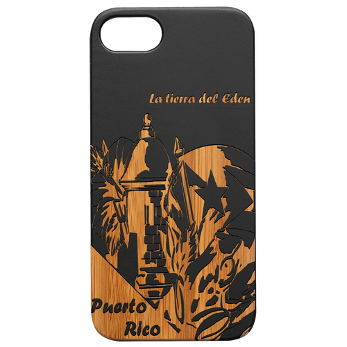 Puerto Rico Collage - Engraved Wood Phone Case
