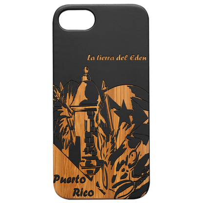 Puerto Rico Collage - Engraved Wood Phone Case