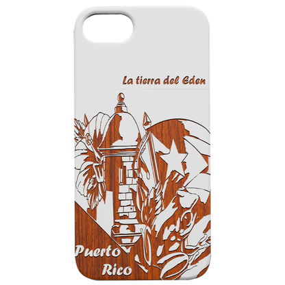 Puerto Rico Collage - Engraved Wood Phone Case