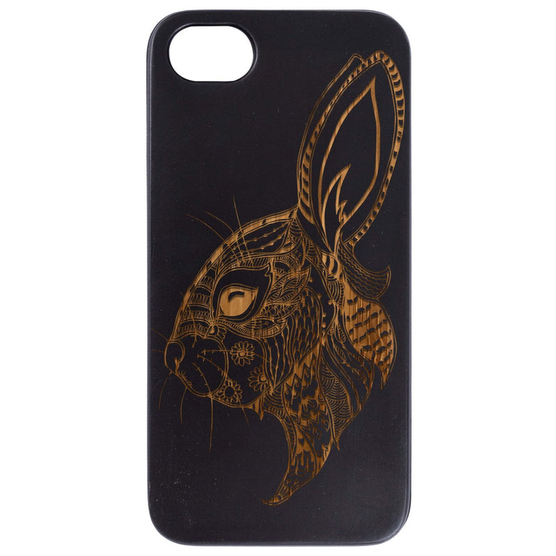 Rabbit Head - Engraved Wood Phone Case