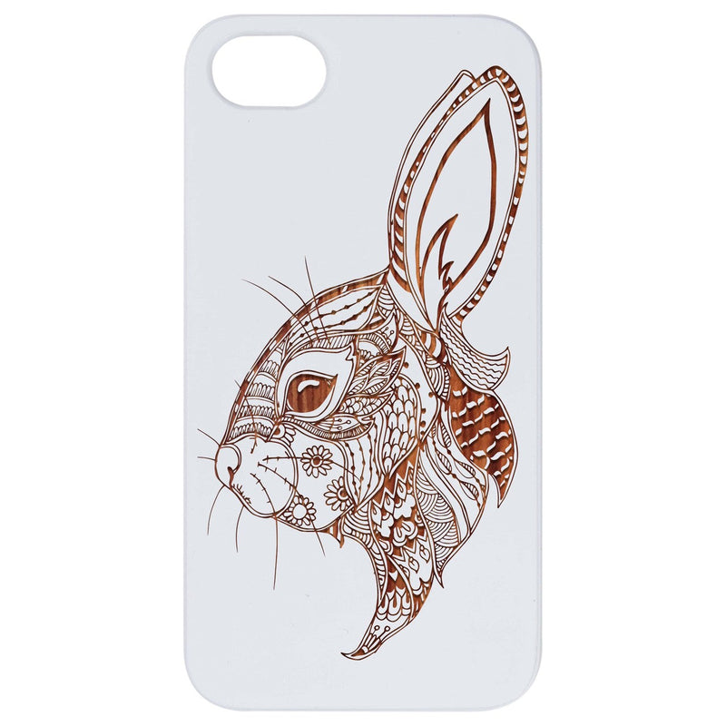 Rabbit Head - Engraved Wood Phone Case