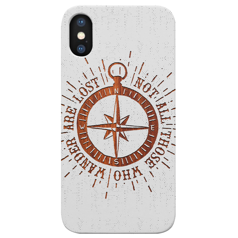 Retro Compass - Engraved Wood Phone Case