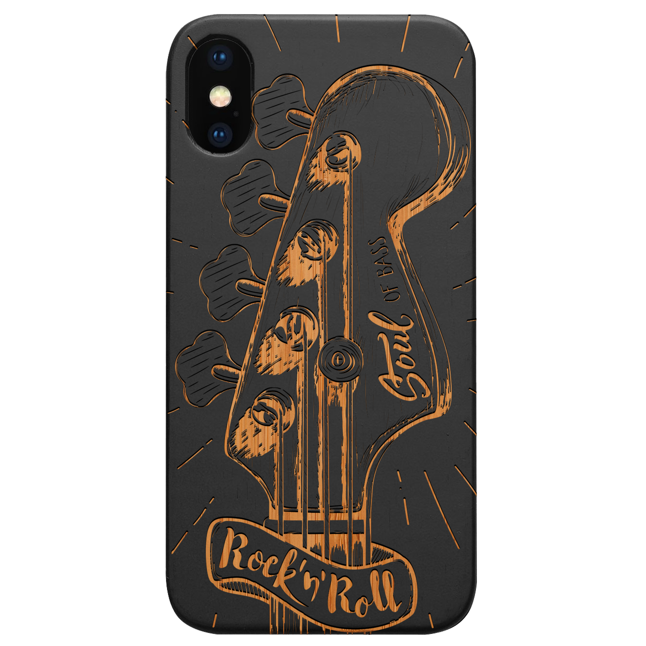 Rock n Roll Bass - Engraved Wood Phone Case