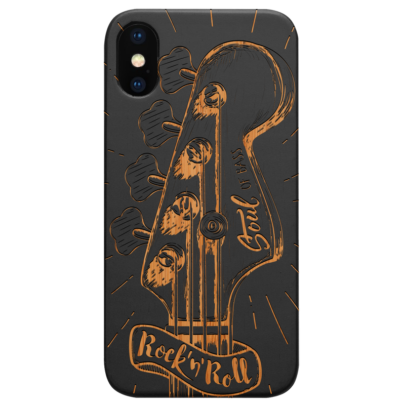Rock n Roll Bass - Engraved Wood Phone Case