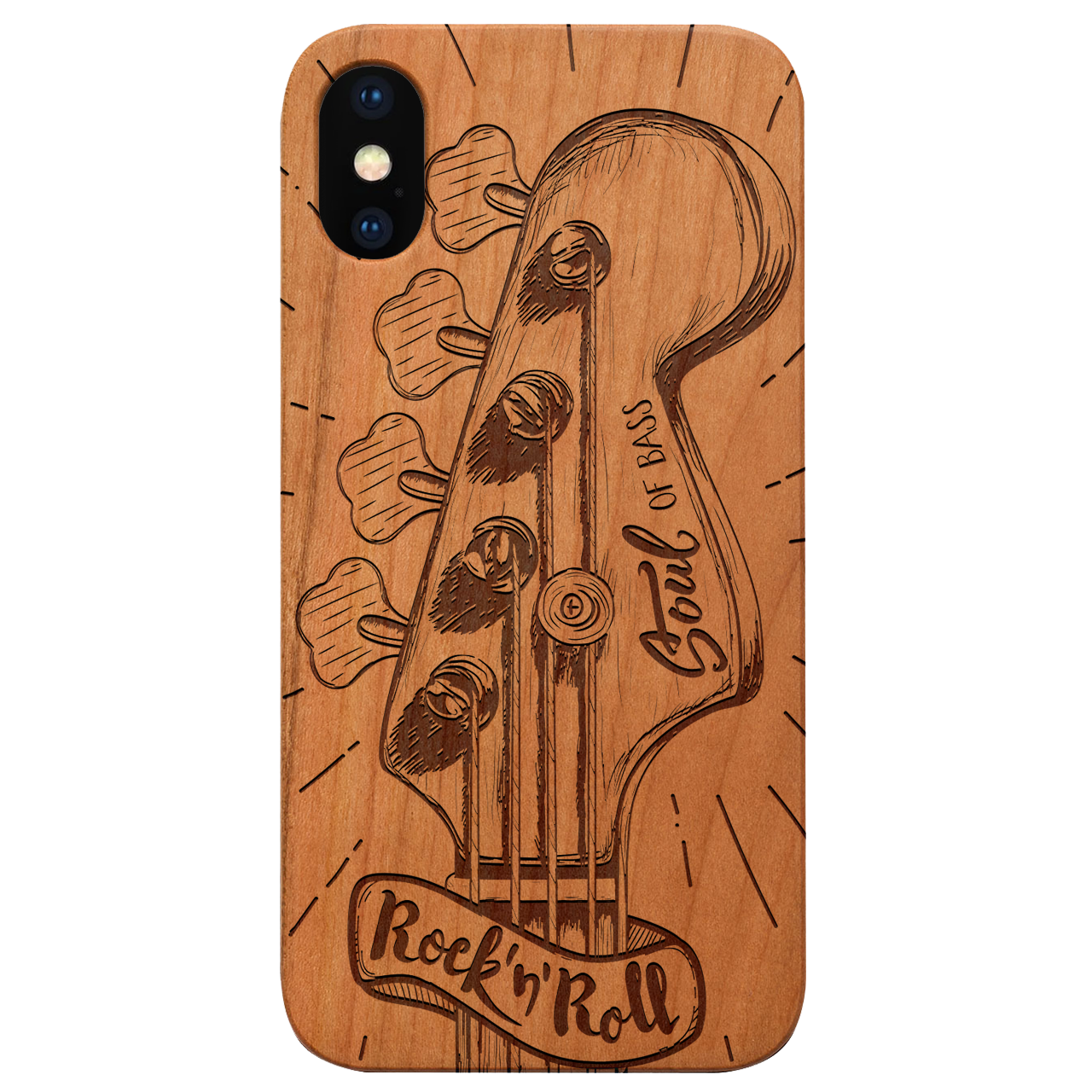 Rock n Roll Bass - Engraved Wood Phone Case