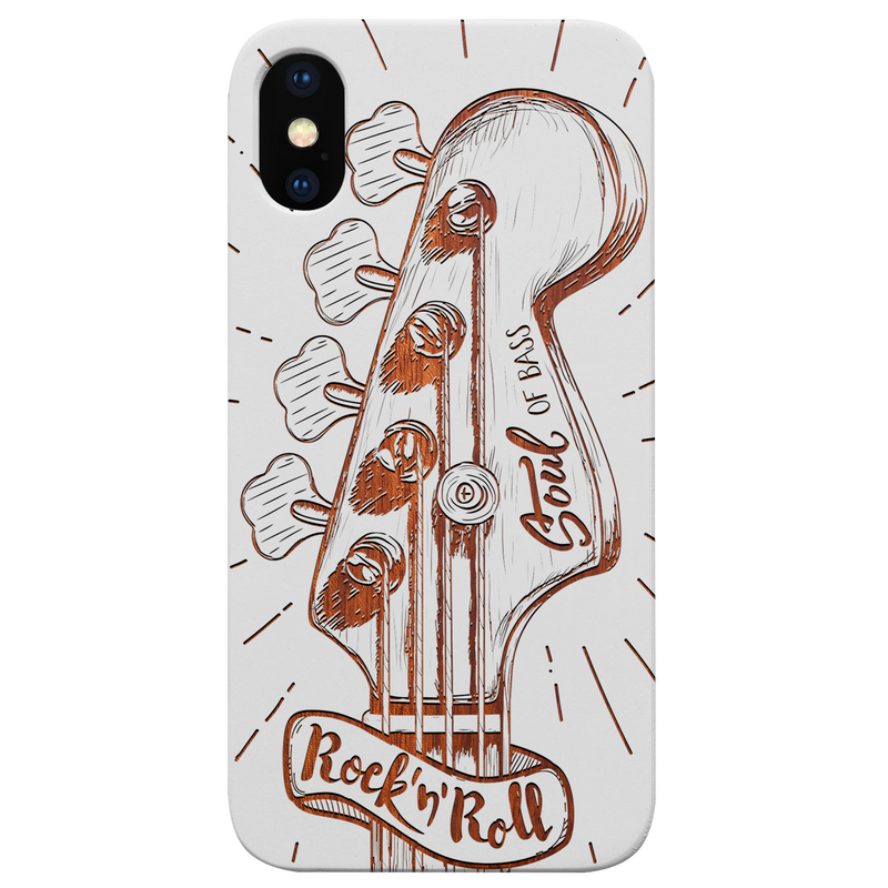 Rock n Roll Bass - Engraved Wood Phone Case