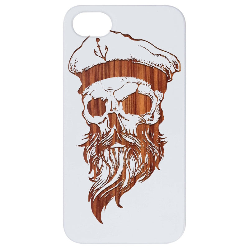 Sailor Skull - Engraved Wood Phone Case