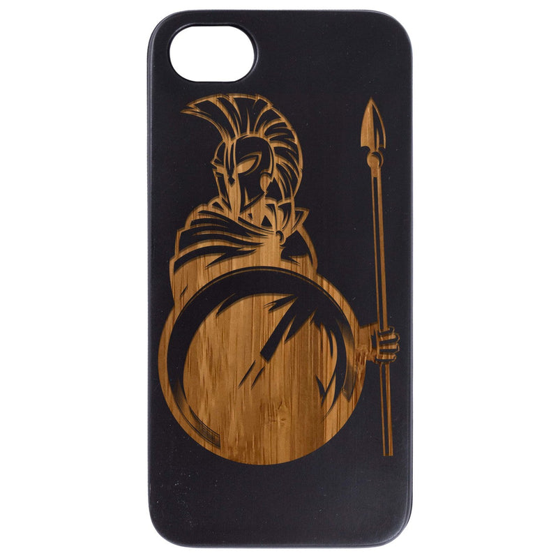 Spartan Warrior - Engraved Wood Phone Case