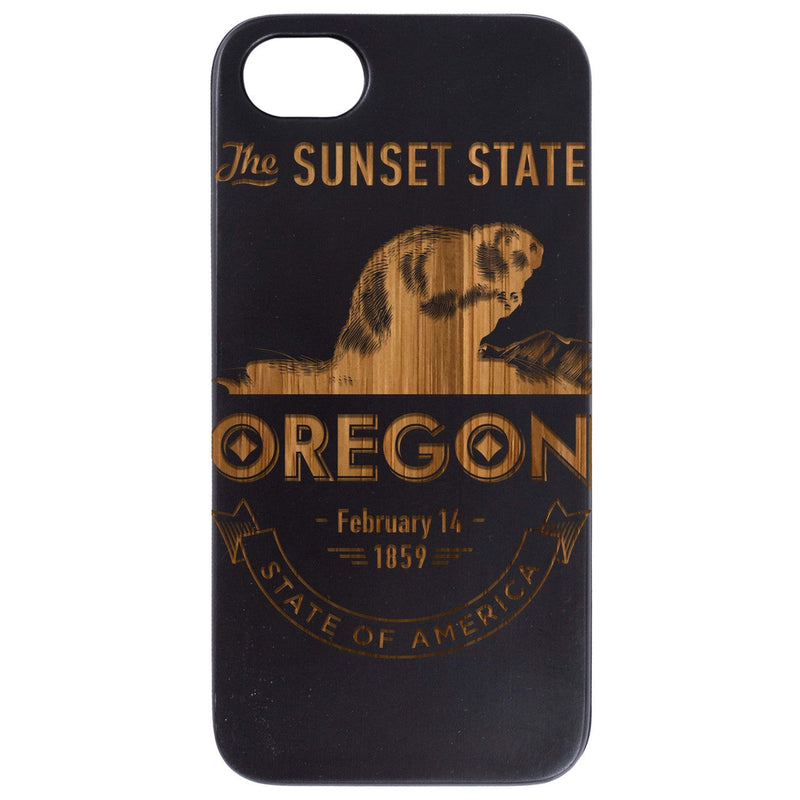 State Oregon 4 - Engraved Wood Phone Case