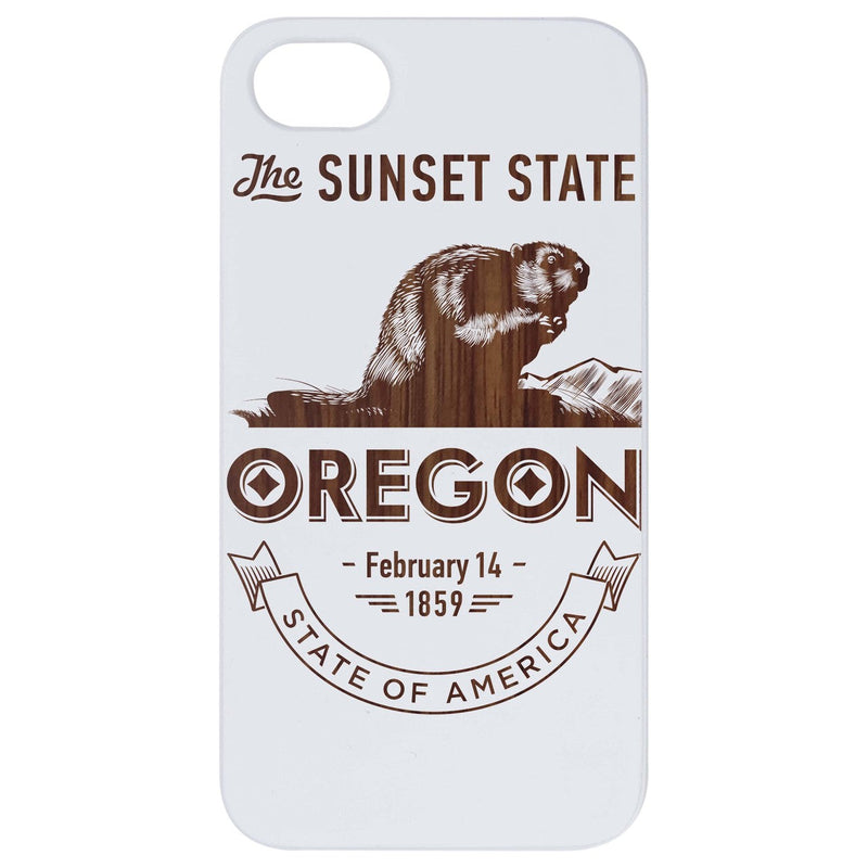 State Oregon 4 - Engraved Wood Phone Case