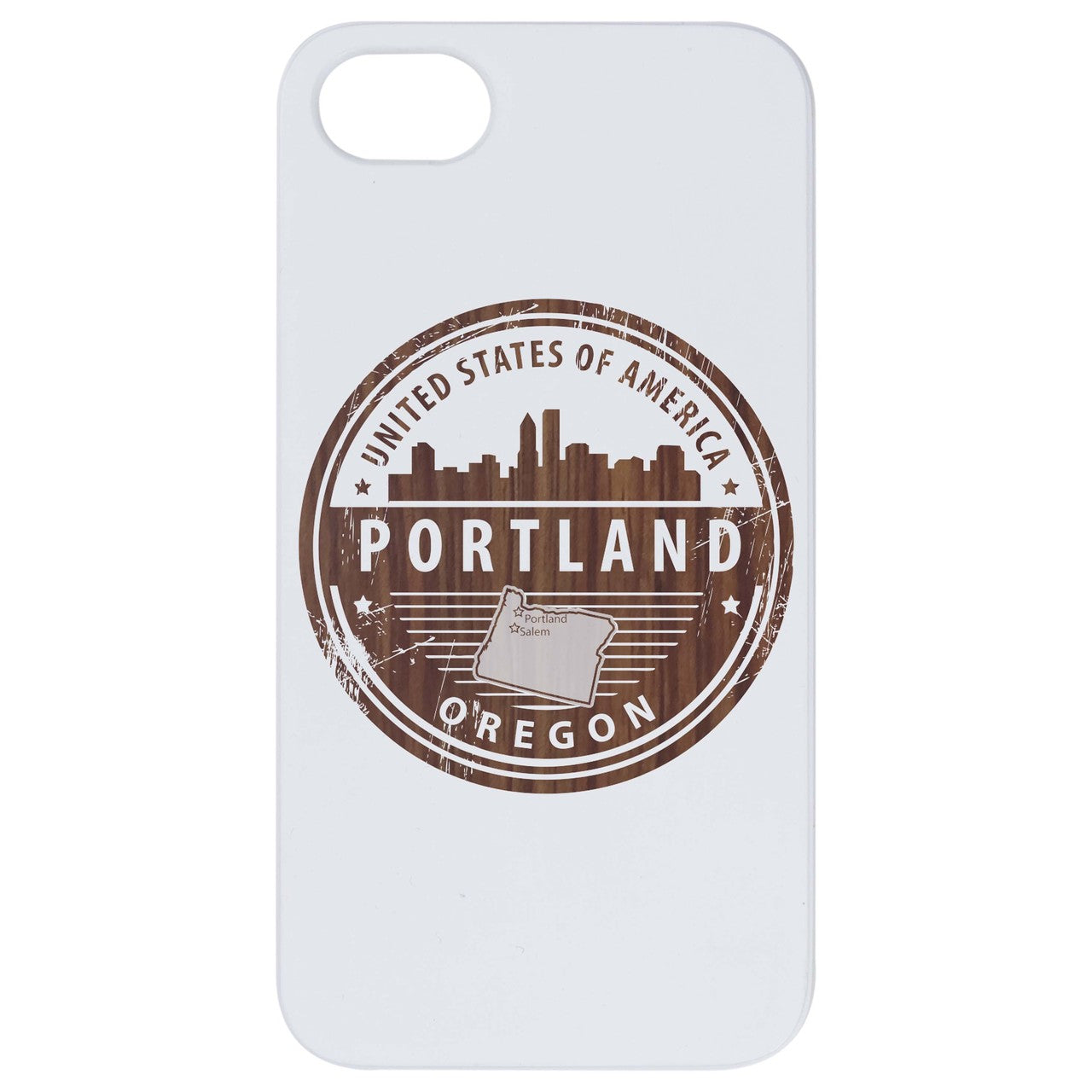 State Oregon 5 - Engraved Wood Phone Case