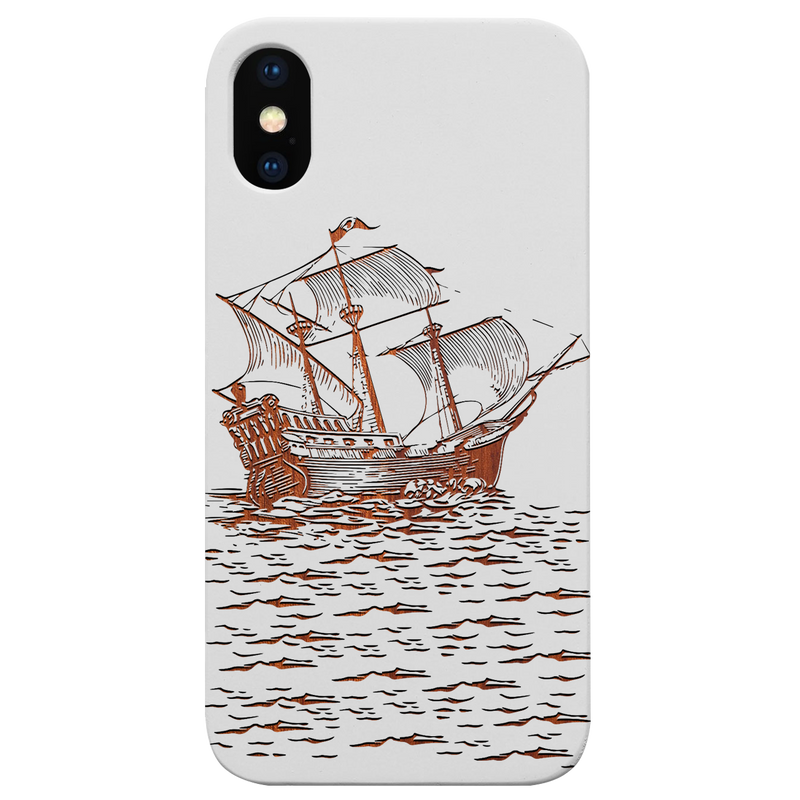 Sailboat - Engraved Wood Phone Case