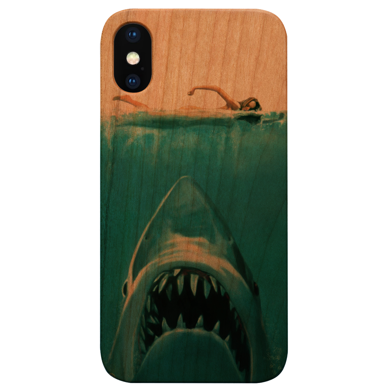 Shark Attack - UV Color Printed Wood Phone Case
