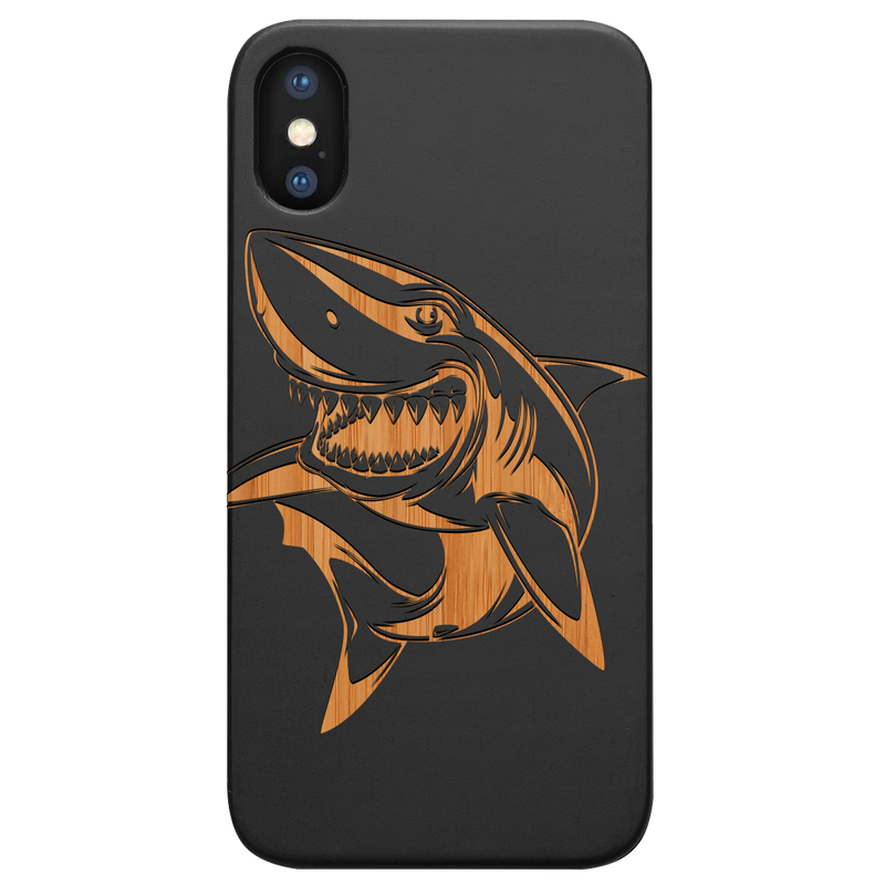 Shark - Engraved Wood Phone Case