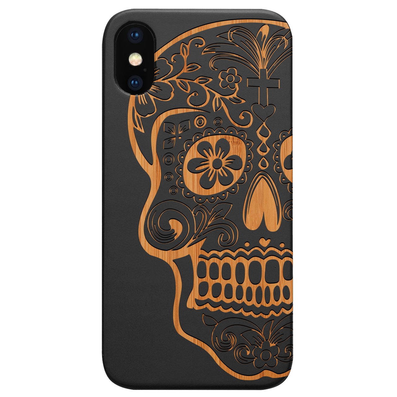 Skull Christ - Engraved Wood Phone Case