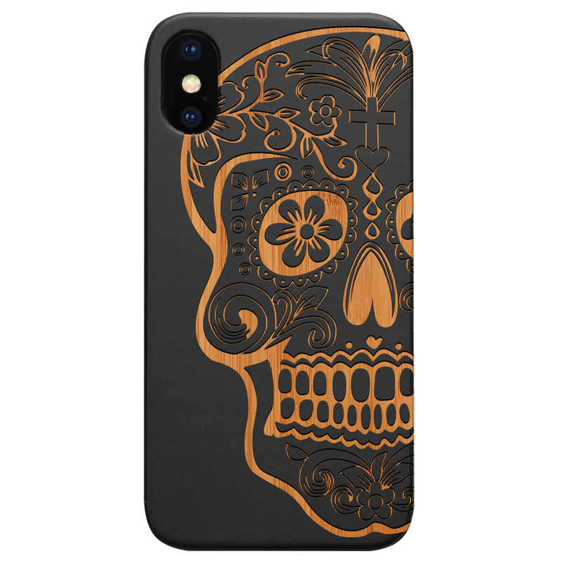 Skull Christ - Engraved Wood Phone Case