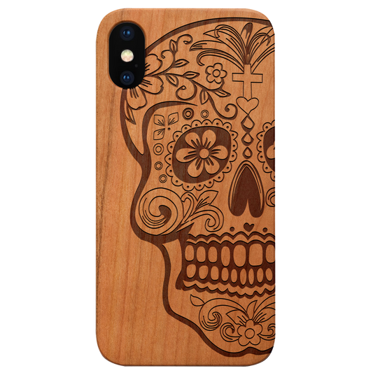 Skull Christ - Engraved Wood Phone Case