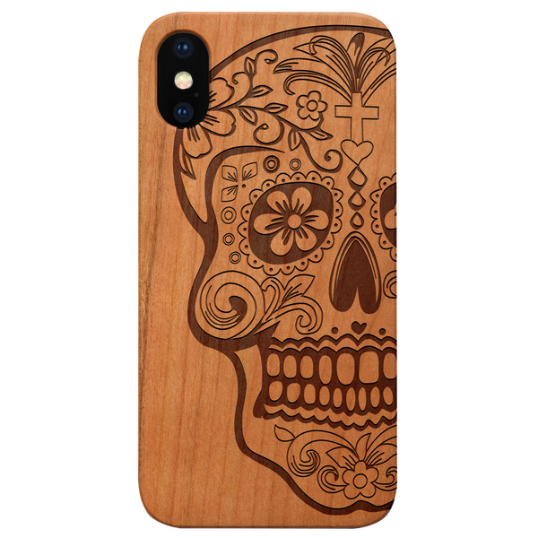 Skull Christ - Engraved Wood Phone Case
