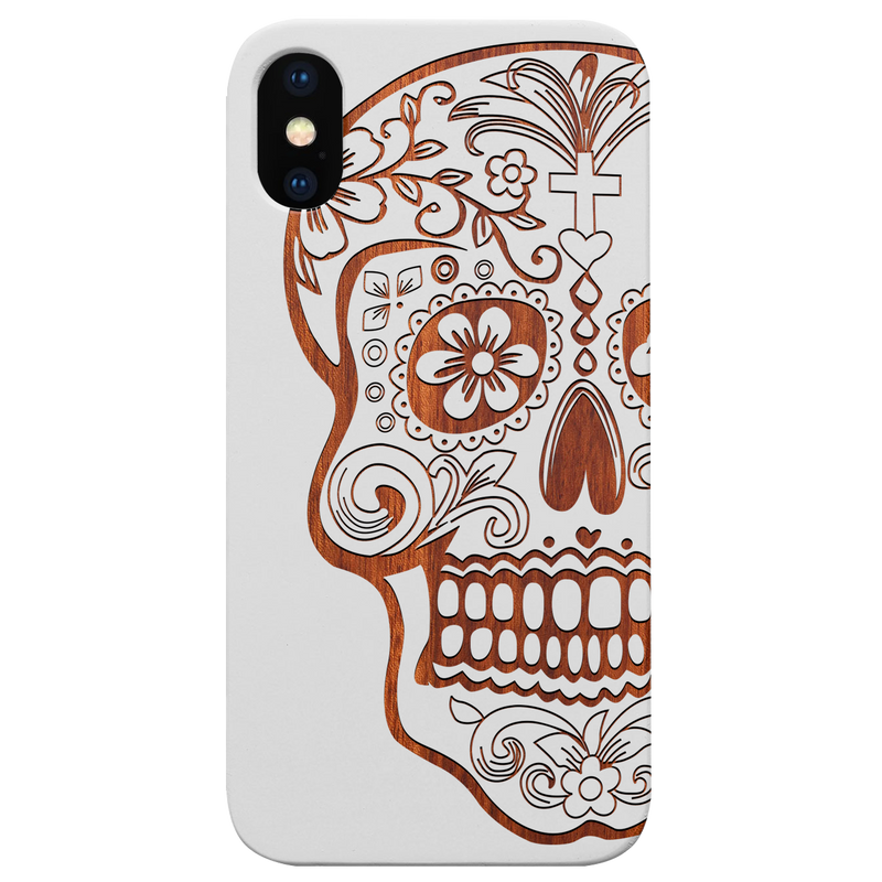 Skull Christ - Engraved Wood Phone Case