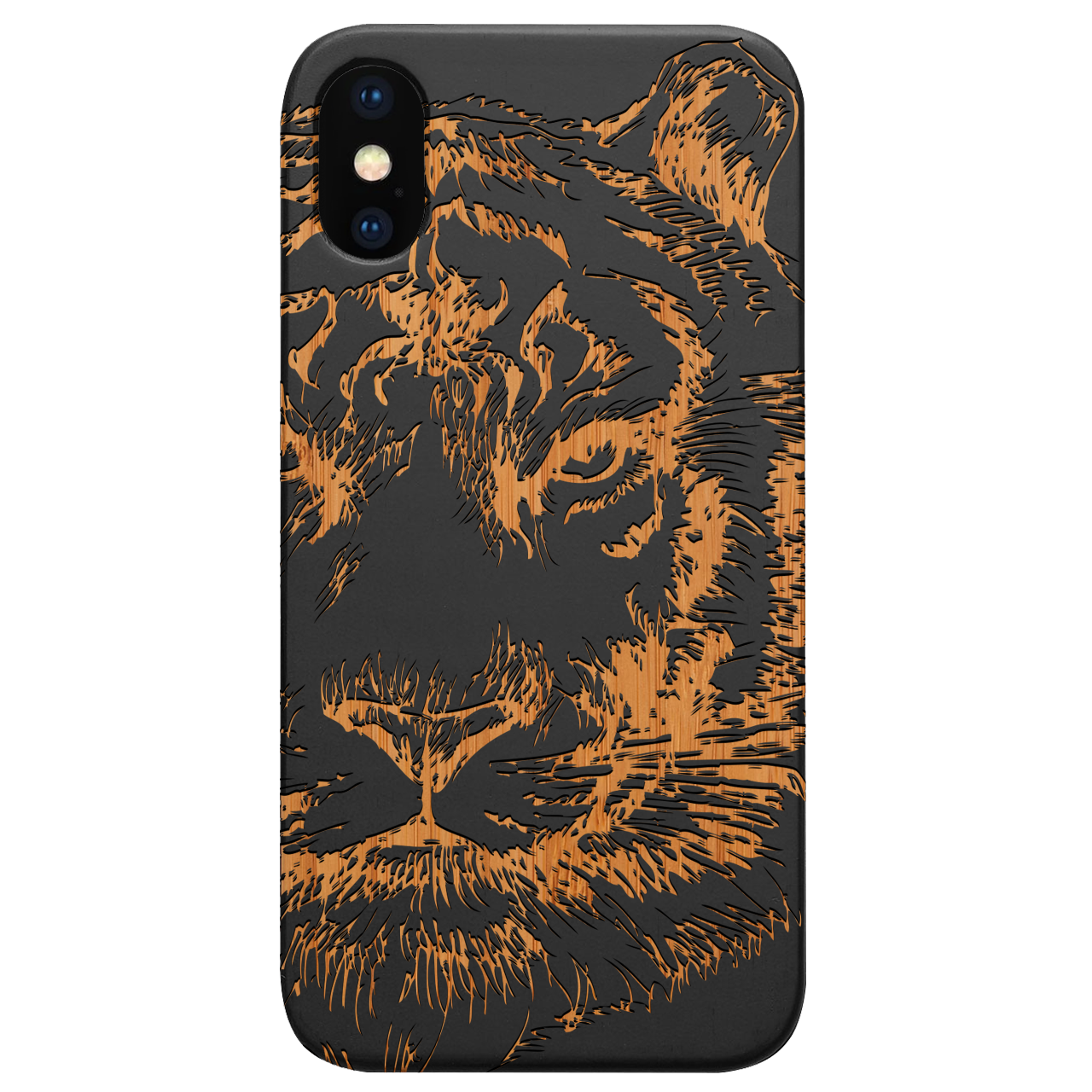 Tiger Face 1 - Engraved Wood Phone Case