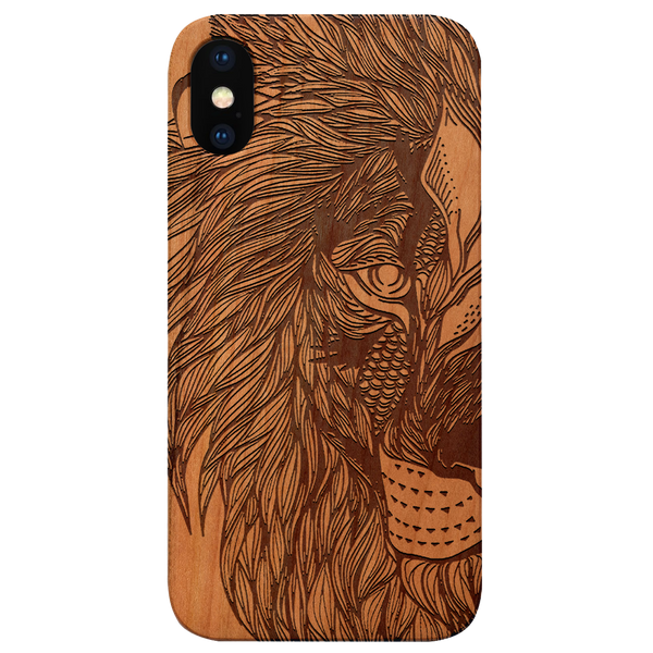 Tribal Lion - Engraved Wood Phone Case