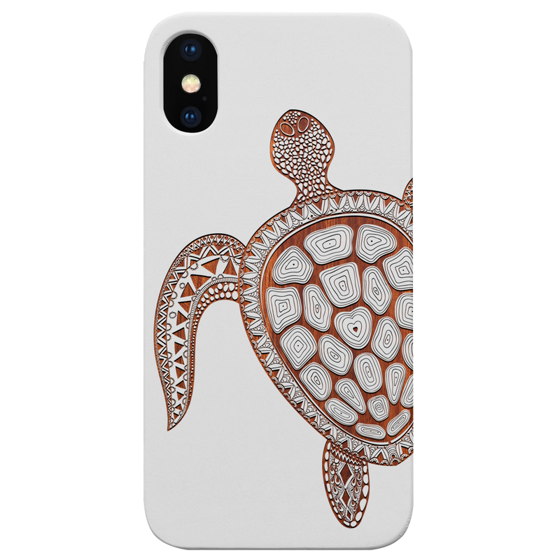Turtle 3 - Engraved Wood Phone Case
