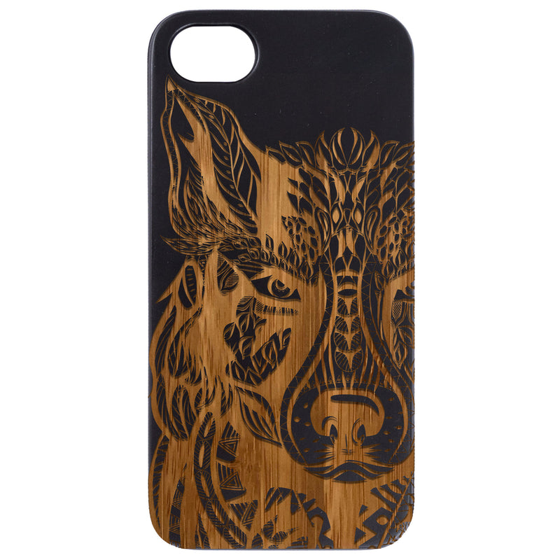 Wolf 2 - Engraved Wood Phone Case