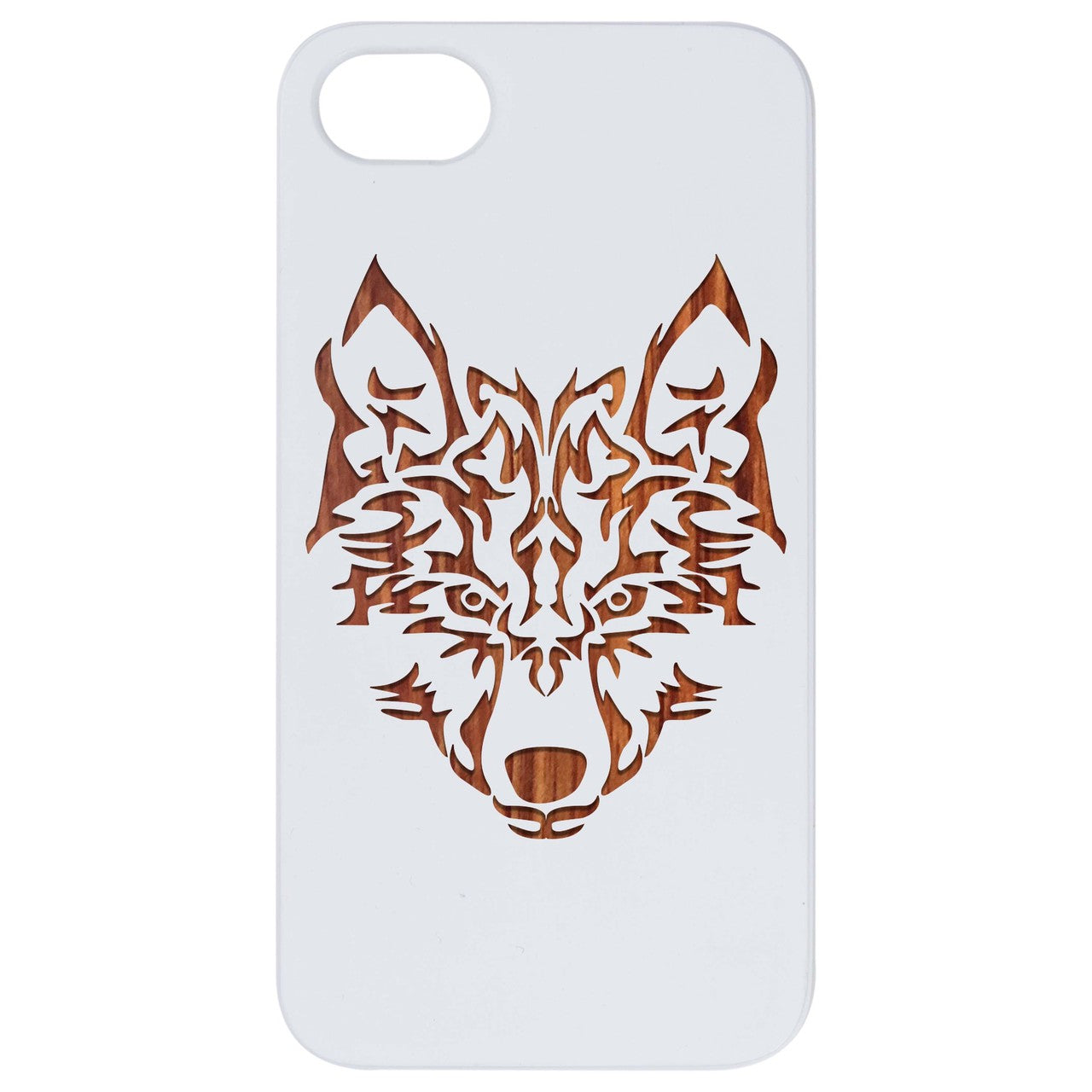 Wolf Head - Engraved Wood Phone Case