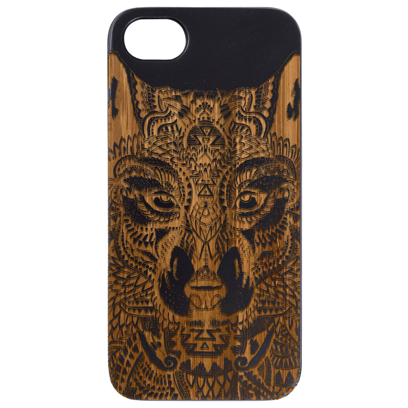 Wolf 1 - Engraved Wood Phone Case