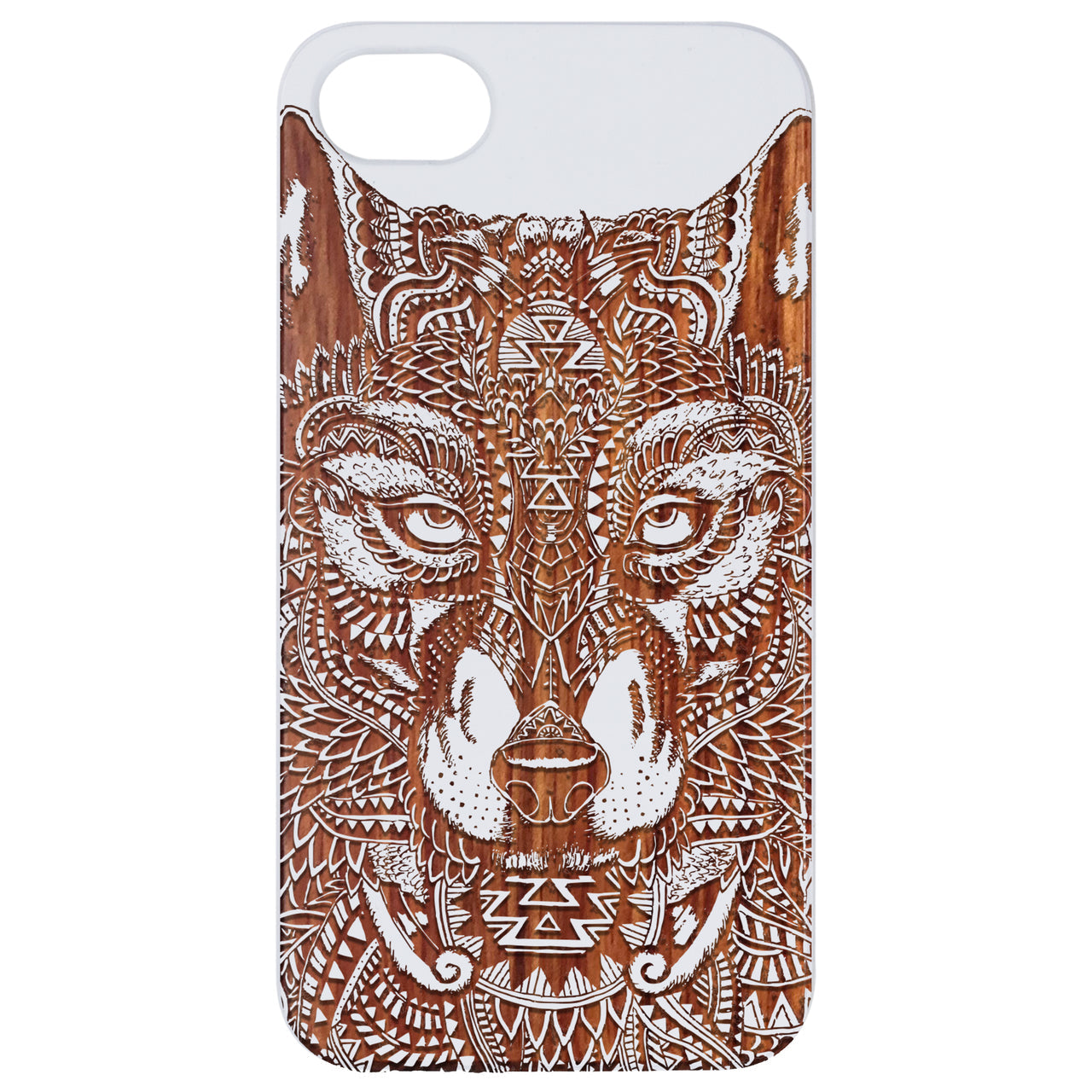 Wolf 1 - Engraved Wood Phone Case
