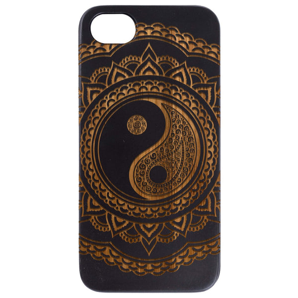 Yin Yang Mandala - Engraved Wood Phone Case