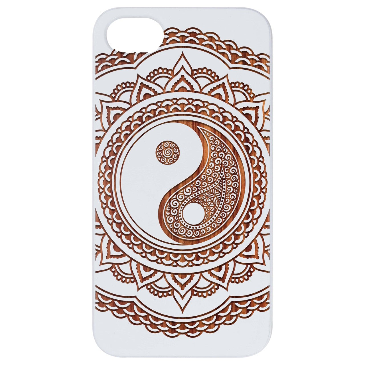 Yin Yang Mandala - Engraved Wood Phone Case