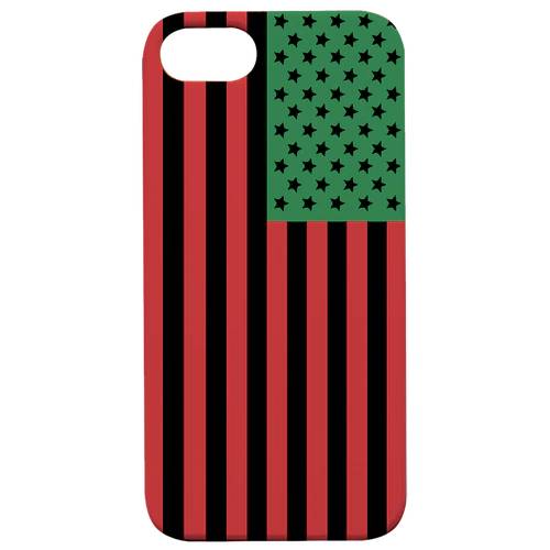 Afro American Flag - UV Color Printed Wood Phone Case
