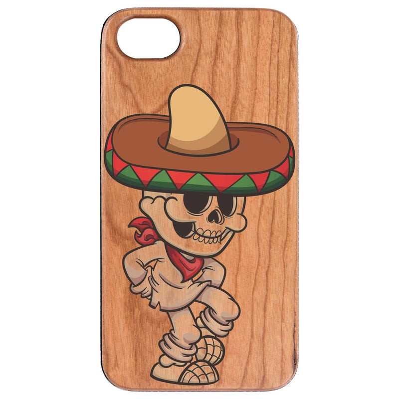 Dancing Skeleton Boy - UV Color Printed Wood Phone Case