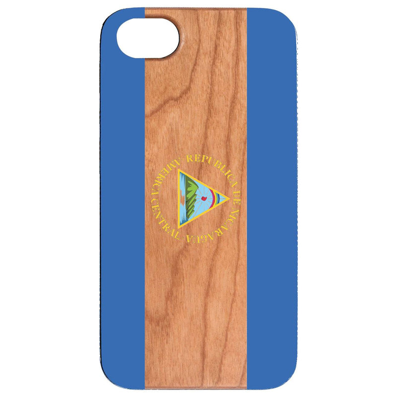 Flag Nicaragua - UV Color Printed Wood Phone Case