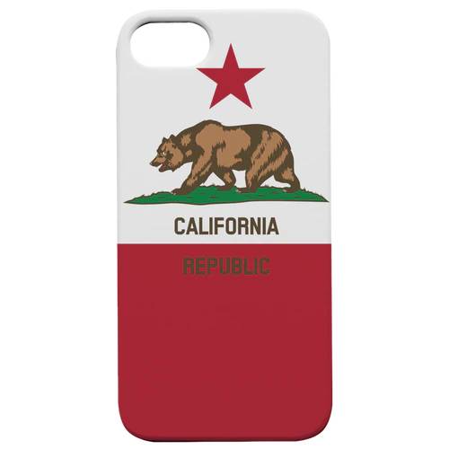 California Republic Flag - UV Color Printed Wood Phone Case