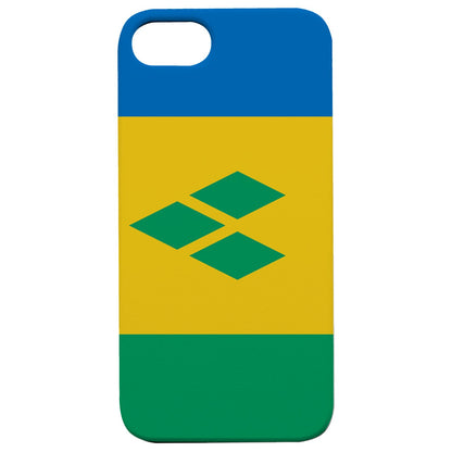 Flag St Vincent - UV Color Printed Wood Phone Case