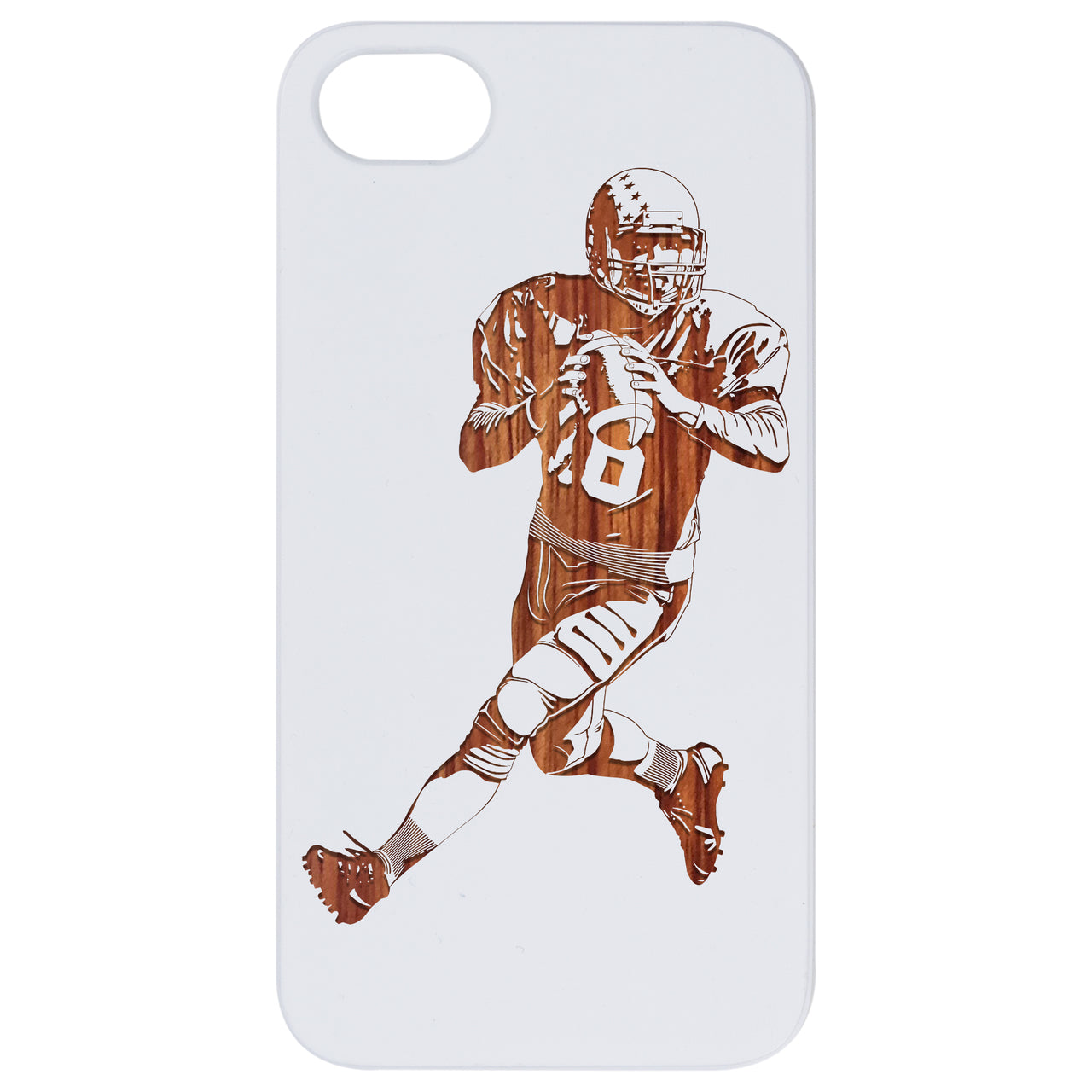 Football Player - Engraved Wood Phone Case