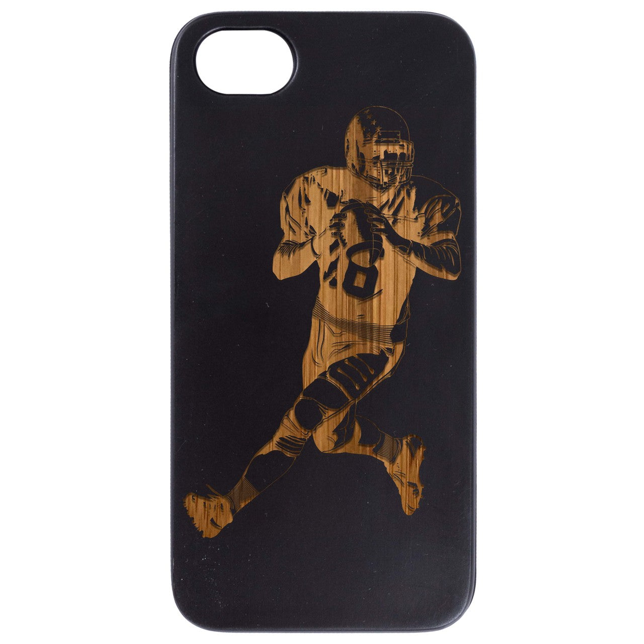 Football Player - Engraved Wood Phone Case