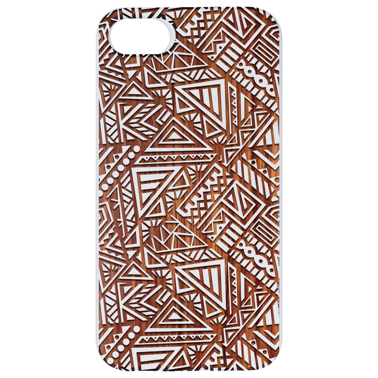 Geometric Pattern - Engraved Wood Phone Case