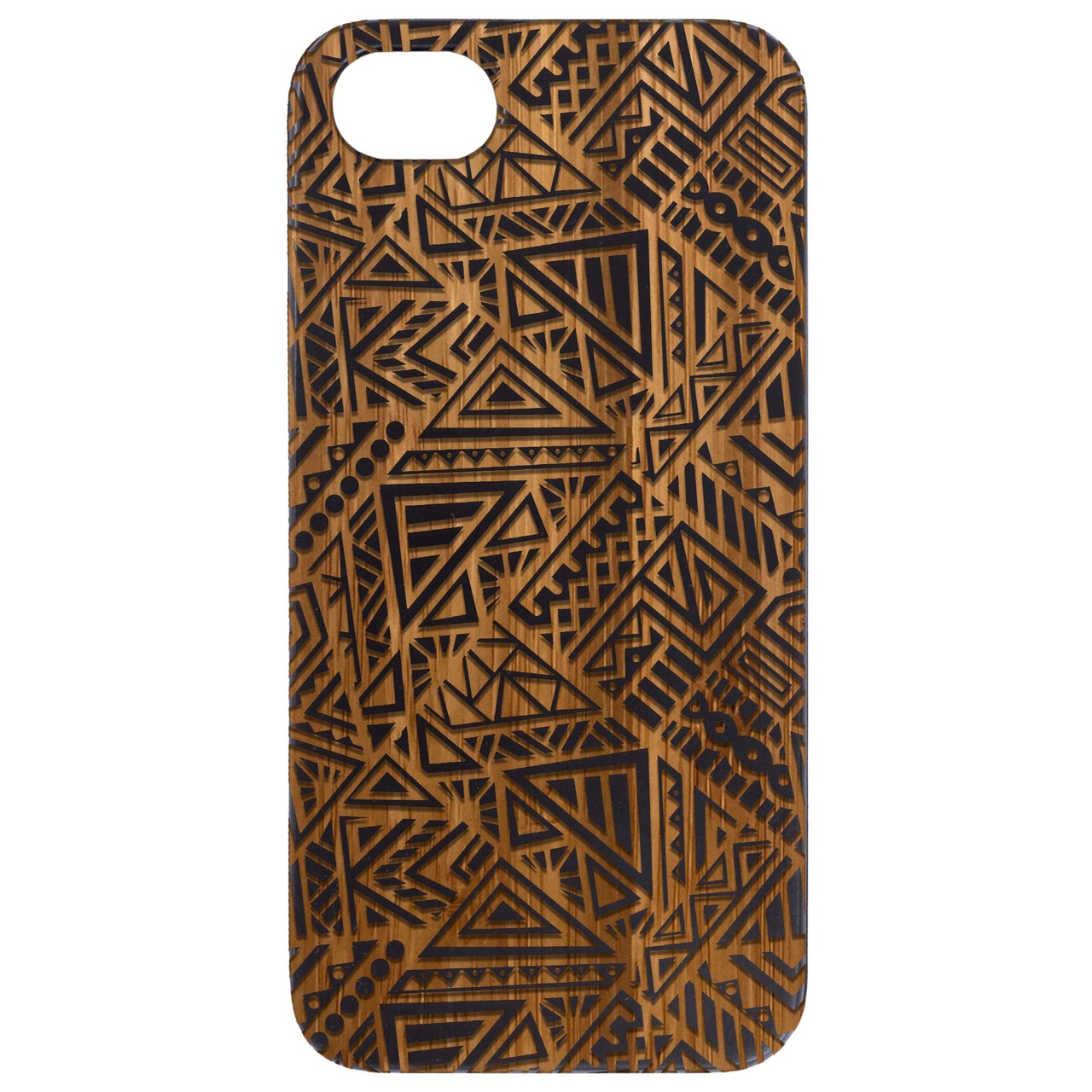Geometric Pattern - Engraved Wood Phone Case