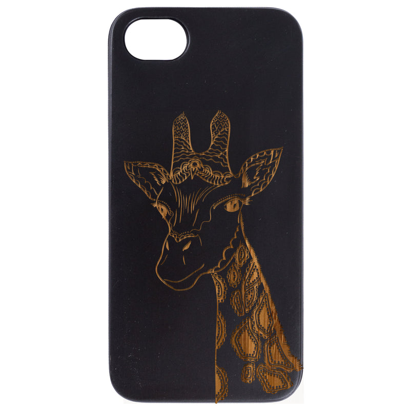 Giraffe Head - Engraved Wood Phone Case