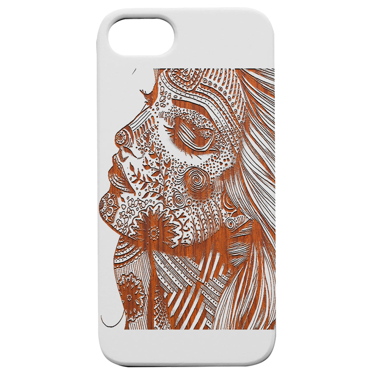Girl Face 2 - Engraved Wood Phone Case