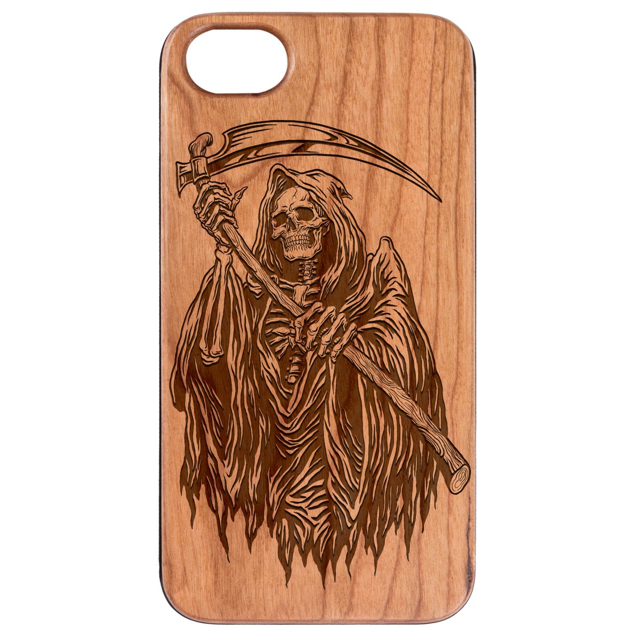 Grim Reaper - Engraved Wood Phone Case