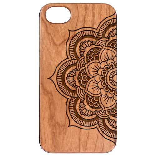 Half Mandala 2 - Engraved Wood Phone Case